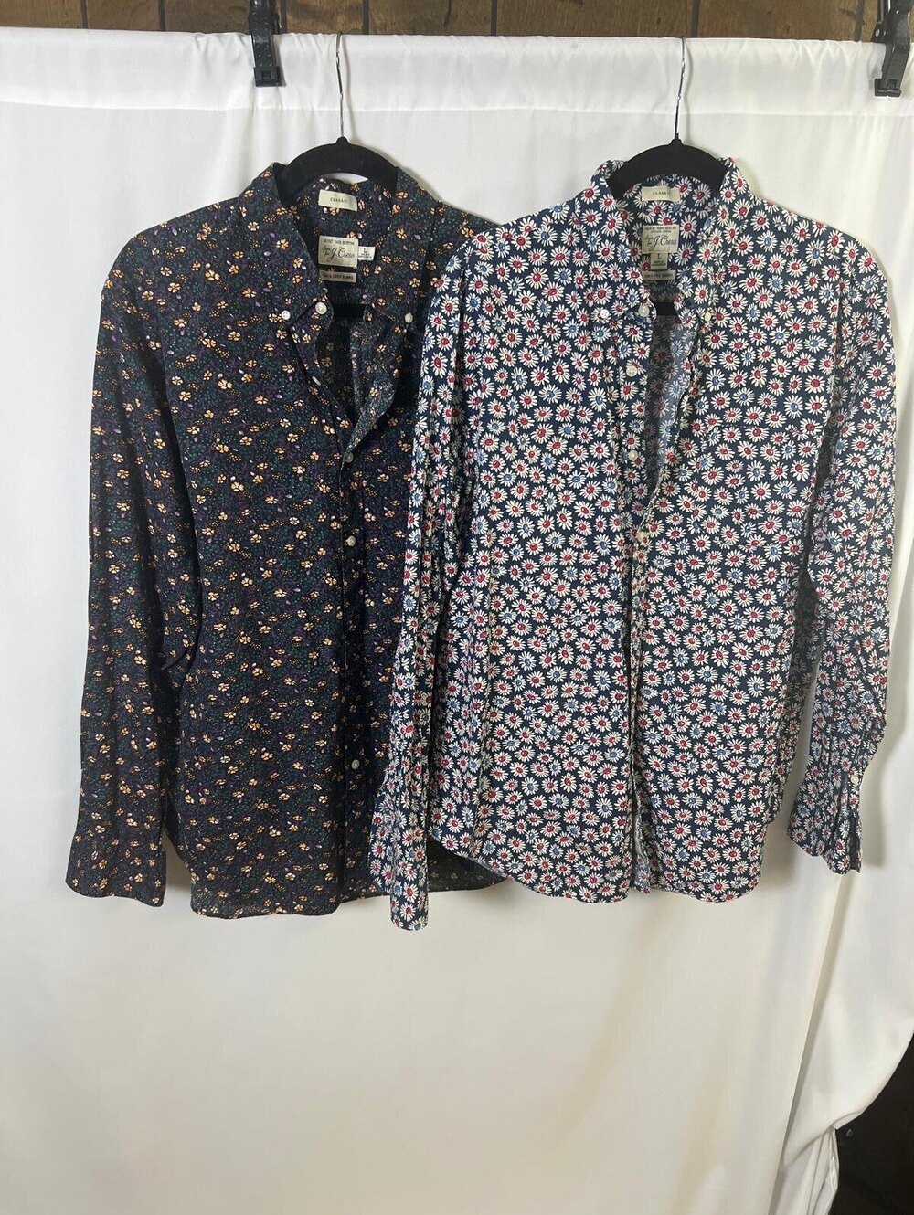 J.Crew Secret Wash Shirting Floral Classic Button-Up Shirt Large